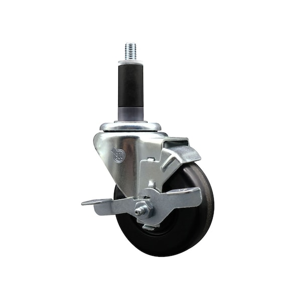 3.5'' SS Phenolic Swivel 1-1/8'' Expanding Stem Caster with Brake